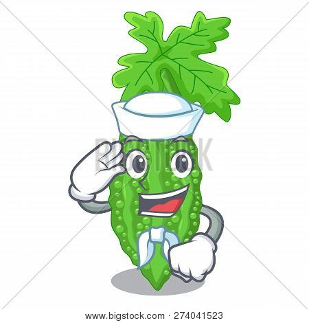 Sailor Bitter Melon Isolated On A Mascot