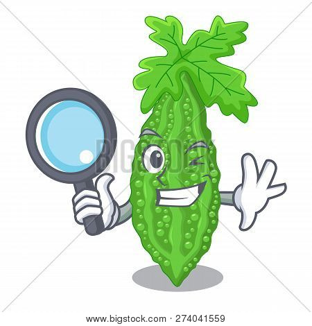 Detective Bitter Melon Gourd On Shape Cartoon