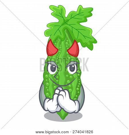 Devil Bitter Melon Character On Vegetables Fresh