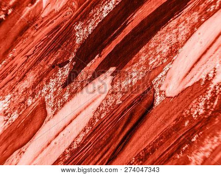 Coral Color Background . Coral Color Backdrop For Your Design. Trendy Color Concept Of The Year 2019