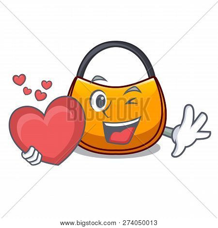With Heart Hobo Bag Outline On Image Cartoon