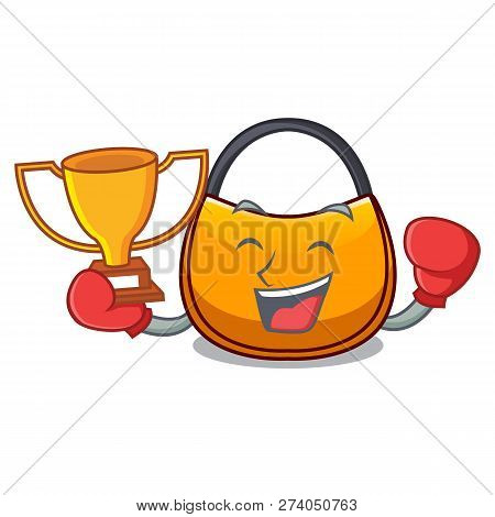 Boxing Winner Hobo Bag Shape On A Cartoon