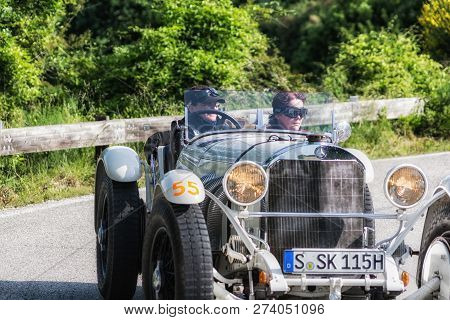 Pesaro Colle San Bartolo , Italy - May 17 - 2018 : Mercedes-benz 710 Ssk 1928 On An Old Racing Car I