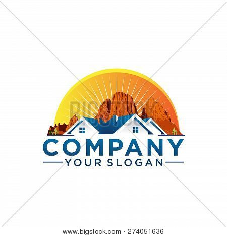 Arizona House Company Logo Template. Arizona Realestate Logo Ilustration. Eps 10