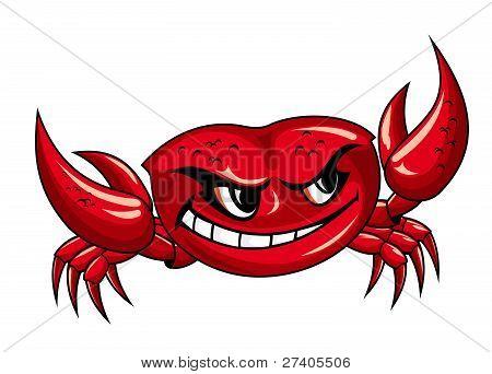 Rode krab met klauwen