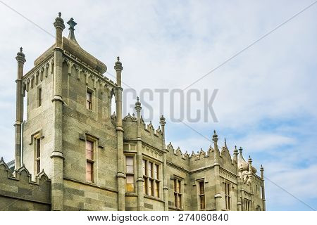 Facade Of Vorontsov Palace In Crimea, Closeup.