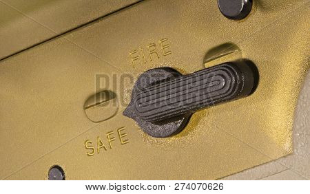 Safety On An Ar-15 Assault Rifle That Is On Safe