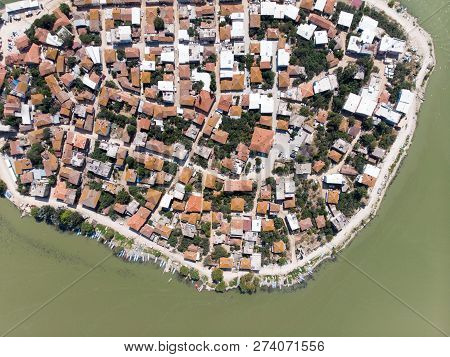 Aerial View Of Golyazi Peninsula At Bursa / Turkey