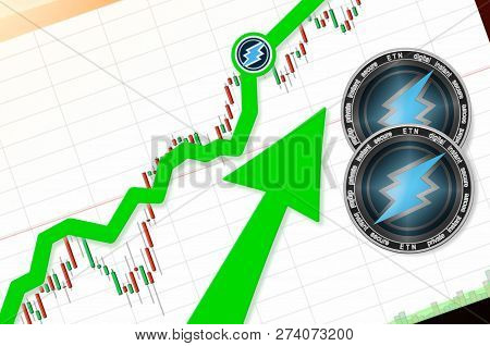Electroneum (etn) Index Rating Go Up On Exchange Market; Cryptocurrency Chart On Tablet Pc (smartpho