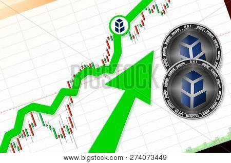 Bancor (bnt) Index Rating Go Up On Exchange Market; Cryptocurrency Chart On Tablet Pc (smartphone) W