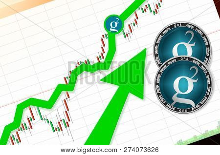 Groestlcoin (grs) Index Rating Go Up On Exchange Market; Cryptocurrency Chart On Tablet Pc (smartpho
