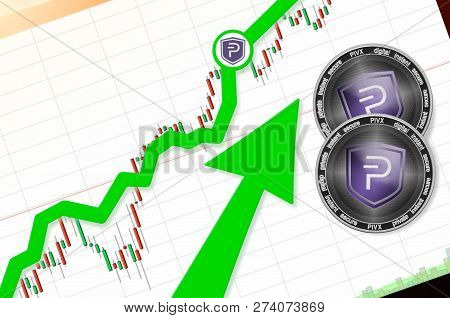 Pivx Index Rating Go Up On Exchange Market; Cryptocurrency Chart On Tablet Pc (smartphone) With Arro