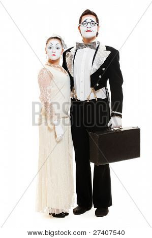retrato de casal mimos sobre fundo branco