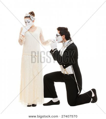 retrato engraçado de mimos no amor. isolado no fundo branco