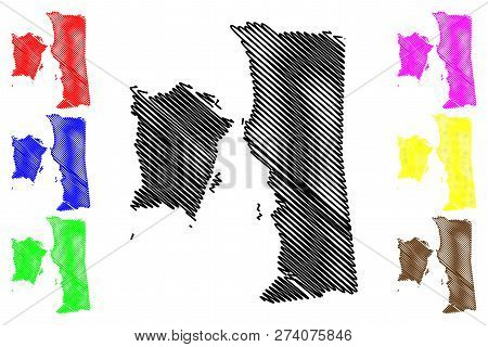 Penang (states And Federal Territories Of Malaysia, Federation Of Malaysia) Map Vector Illustration,