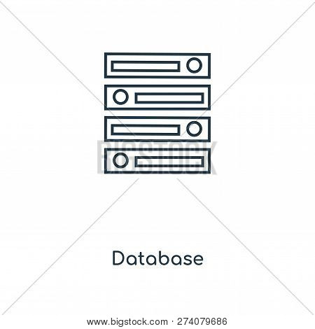 Database Icon In Trendy Design Style. Database Icon Isolated On White Background. Database Vector Ic