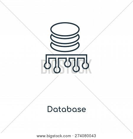 Database Icon In Trendy Design Style. Database Icon Isolated On White Background. Database Vector Ic