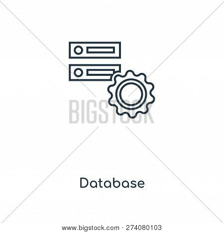 Database Icon In Trendy Design Style. Database Icon Isolated On White Background. Database Vector Ic