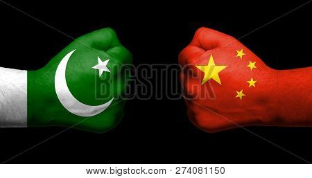 Concept Of Relations Between Pakistan And China Symbolised By Two Opossed Clenched Fists