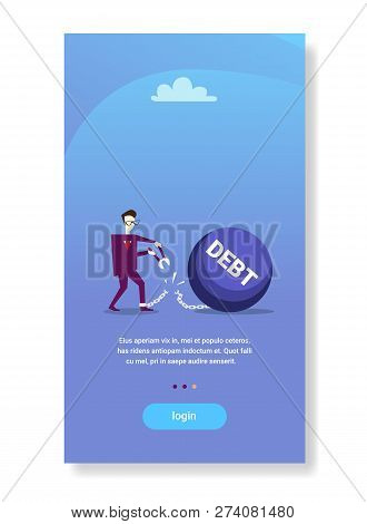 Businessman Cut Chain Bound Paid Credit Debt Financial Success Freedom Concept Business Man Solving 