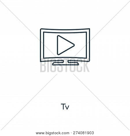 Tv Icon In Trendy Design Style. Tv Icon Isolated On White Background. Tv Vector Icon Simple And Mode
