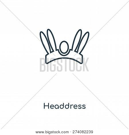 Headdress Icon In Trendy Design Style. Headdress Icon Isolated On White Background. Headdress Vector