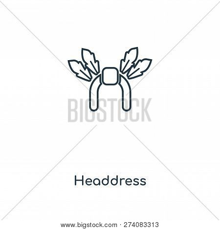 Headdress Icon In Trendy Design Style. Headdress Icon Isolated On White Background. Headdress Vector
