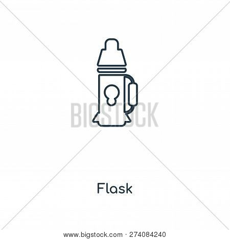 Flask Icon In Trendy Design Style. Flask Icon Isolated On White Background. Flask Vector Icon Simple