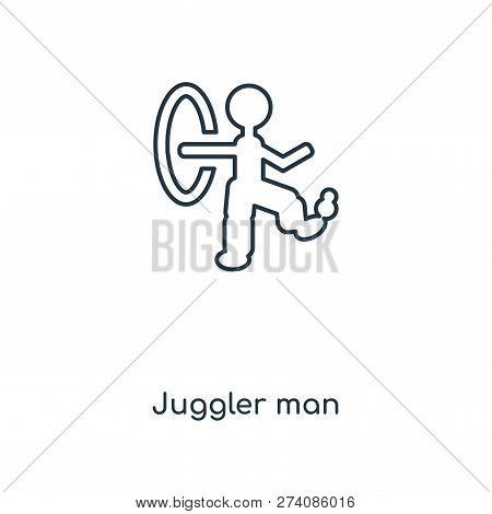 Juggler Man Icon In Trendy Design Style. Juggler Man Icon Isolated On White Background. Juggler Man 