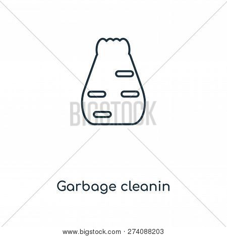 Garbage Cleanin Icon In Trendy Design Style. Garbage Cleanin Icon Isolated On White Background. Garb