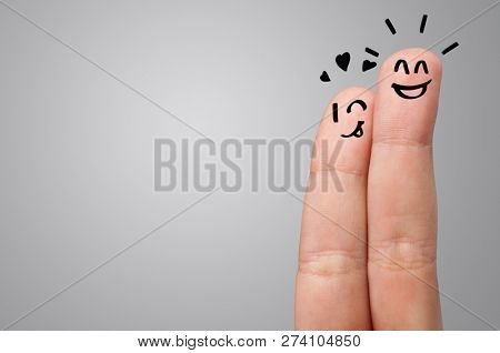 Waggish happy fingers with team building concept