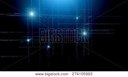 Digital Binary Code Matrix Background - 3d Rendering Of Scientific Technology Data Binary Code Netwo