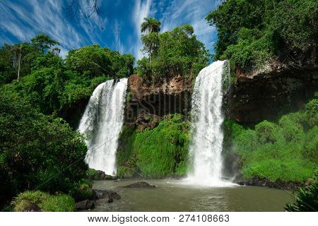Dos Hermanas (two Sisters) Site At Iguazu Falls On Border Between Argentina And Brazil