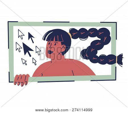 The Girl In The Window Of A Web Browser