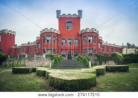 Beautiful Classic Red European Medieval Ancient Castle