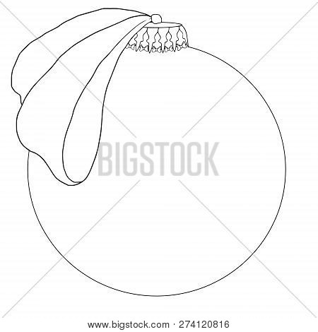 Christmas Decoration.  Christmas Tree Toy.  Vector Template Or Stencil.  Contours  Simplicity And Mi