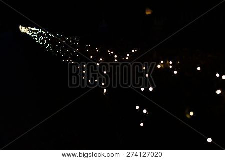 Beautiful Blurry Christmas Lights On An Evening. Lightchain, Bright, Xmas, Mood;
