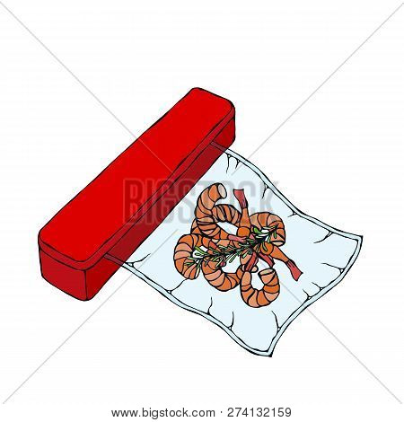 Vacuumizer Food Sealer. What Is Sous-vide. Slow Cooking Technology. Vacuum Packed Shrimps Sea Food. 