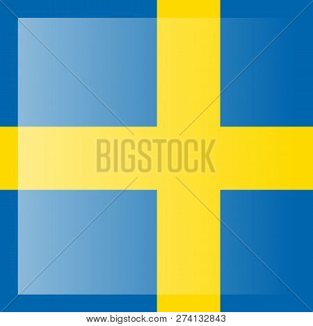Flag Of Sweden. Realistic Waving Flag Of Kingdom Of Sweden. Fabric Textured Flowing Flag Of Sweden.