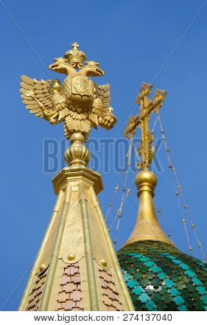 The Imperial Standard Of The Russian Czars On The Russian Orthodox Cathedral Of St Nicholas In Nice,