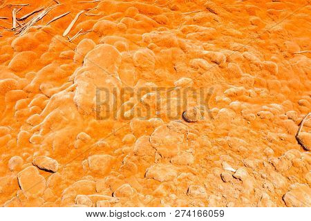 Copper Red Polluted Lake Mine In Gossan Cobre Huelva Spain