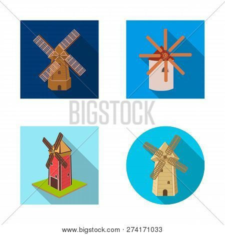 Vector Design Of Landscape And Village Icon. Set Of Landscape And Farm Stock Symbol For Web.