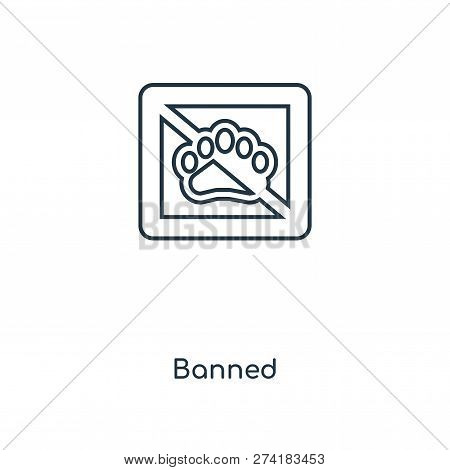 Banned Icon In Trendy Design Style. Banned Icon Isolated On White Background. Banned Vector Icon Sim