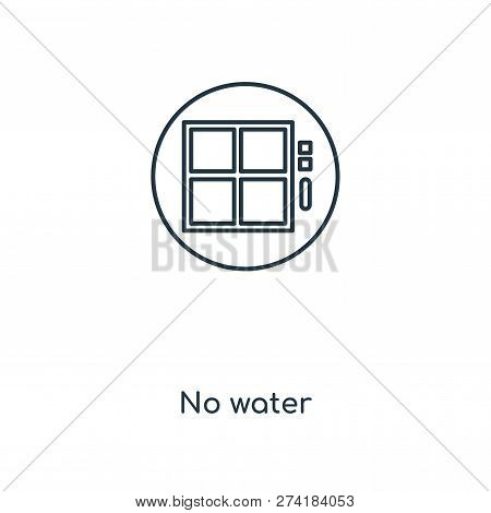 No Water Icon In Trendy Design Style. No Water Icon Isolated On White Background. No Water Vector Ic