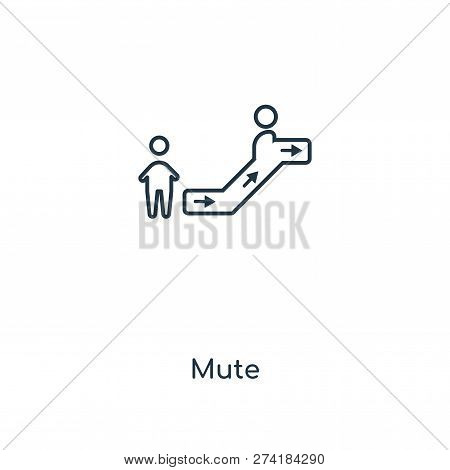 Mute Icon In Trendy Design Style. Mute Icon Isolated On White Background. Mute Vector Icon Simple An