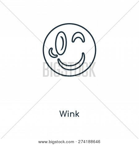 Wink Icon In Trendy Design Style. Wink Icon Isolated On White Background. Wink Vector Icon Simple An