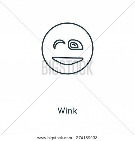 Wink Icon In Trendy Design Style. Wink Icon Isolated On White Background. Wink Vector Icon Simple An