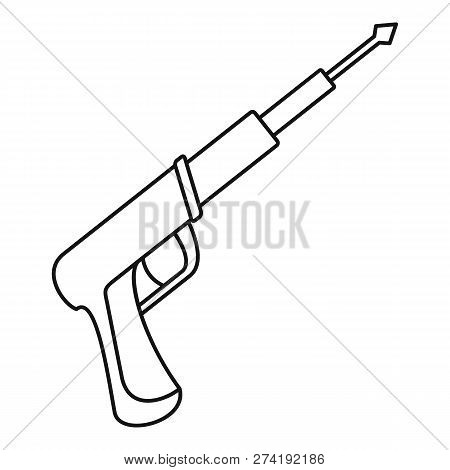 Speargun Icon. Outline Speargun Vector Icon For Web Design Isolated On White Background