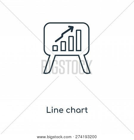 Line Chart Icon In Trendy Design Style. Line Chart Icon Isolated On White Background. Line Chart Vec