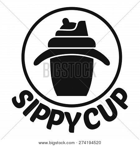 Sippy Cup Logo. Simple Illustration Of Sippy Cup Vector Logo For Web Design Isolated On White Backgr